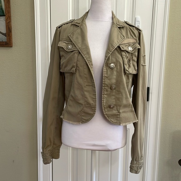 Papaya Jackets & Blazers - PAPAYA tan embroidered jacket.  M
